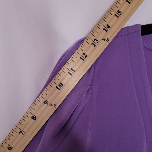 Susan Graver Top XL Purple Square Neck Liquid Knit - Picture 9 of 12